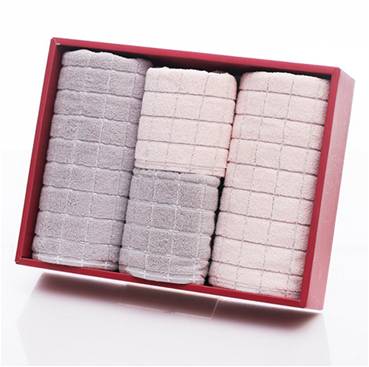 多樣屋 線結-新疆棉2方2面巾禮盒/粉灰